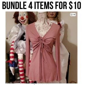 *4 FOR $10* 
Pink Long Sleeve Top Sz M NWT